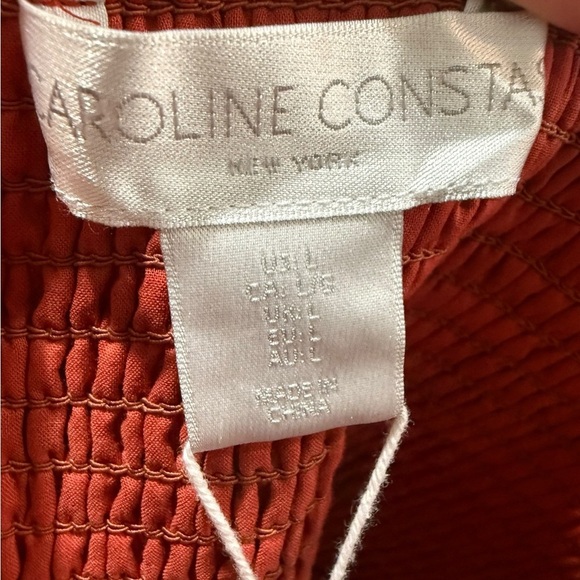 NWT Caroline Constas Crop Top L | Tiger Print Linen Tie-Shoulder Tassel Tank - Picture 4 of 4